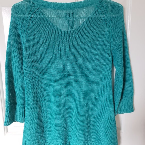 Chico's Turquoise Cardigan Sweater Size Small - Picture 4 of 4